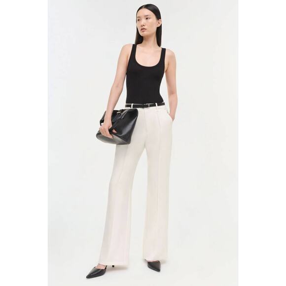 Jonathan Simkhai Ansel Trouser Pants in Ivory 10 - Picture 1 of 5